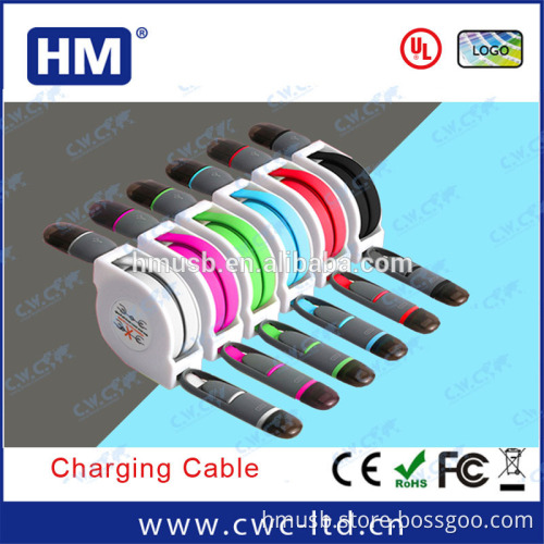 BSCI audit factory 2 in 1 retractable cable print logo